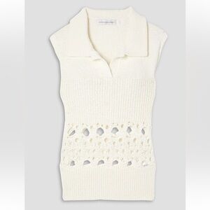 CHRISTOPHER ESBER Crochet-knit cotton-blend top
